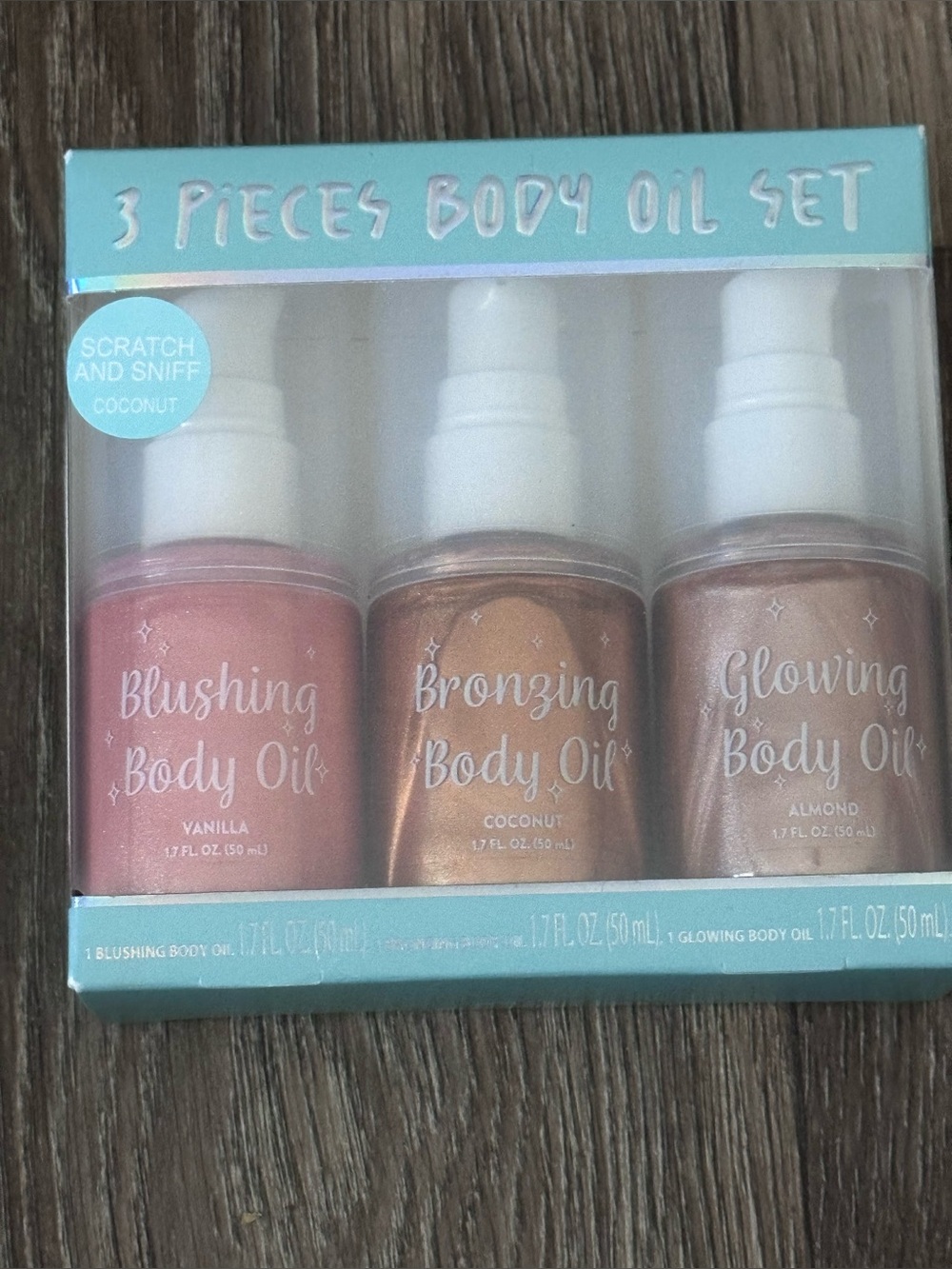 3-Piece Blushing, Bronzing & Glowing Body Oil Set - Vanilla, Coconut & Almond